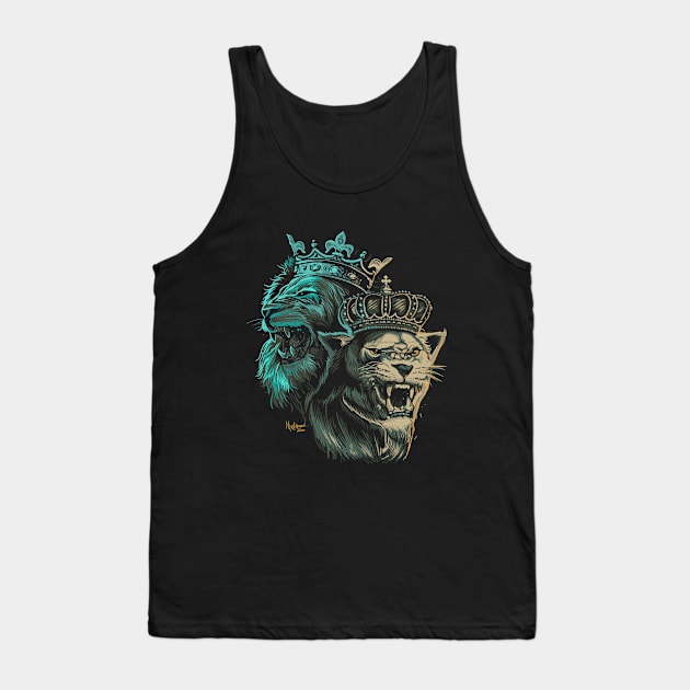 Lion & Lioness King and Queen Tank Top by mustokogeni